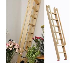 Échelle de grenier en bois massif - Grande capacité de charge pour fenêtre/sous-sol, facile à installer avec il et accessoires, parfaite pour les greniers et les lits superposés et fiable.