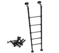 Échelle de grenier en fer forgé noir 3 m/9,8 pieds échelle superposée robuste pour loft à la maison, échelle de sortie de puits de fenêtre de sous-sol pour dortoir, bibliothèque, terrasse, camping-car