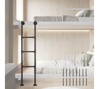 Échelle de grenier en métal robuste à fixation murale pour grenier et lit superposé, solution de sortie d'urgence, réglable, hauteur 1 m, 1,5 m, kit d'escalier en fer forgé noir (195,6 cm)