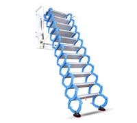 Échelle de Grenier escamotable Murale en métal avec accoudoirs for Garage, Usage intérieur et extérieur(3.75m)