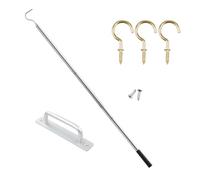 Échelle de grenier facile à installer avec tige en acier inoxydable de haute qualité, système innovant de crochet de tirage vers le bas, outil de nettoyage pour plafond haut