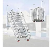 Échelle de grenier - Montage mural - Escalier de grenier pliable - En acier au carbone - Avec accoudoirs extensibles (1,5-2 m)