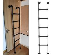 Échelle de grenier murale robuste - Lit superposé en métal noir et échelle de secours pour dortoir, bibliothèque, entrepôt, camping-car, bateau, capacité de 150 kg (185,4 cm)