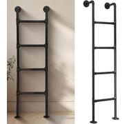 Échelle de grenier personnalisable en fer forgé noir - 250 cm - Design droit - Solution peu encombrante pour caves, fenêtres et greniers