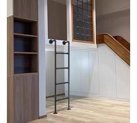 Échelle de grenier personnalisable pour lits superposés et fenêtres de sous-sol Marches d'escalade murales en métal noir - Idéal pour une utilisation en intérieur et en extérieur (130 cm)