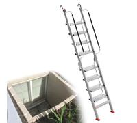 Échelle de grenier pliante avec mains courantes et capuchons antidérapants, escaliers peu encombrants pour accès au garage et au sous-sol