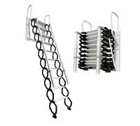 Échelle de grenier rétractable 43 cm de large 13 marches télescopiques pour grenier avec 2 modèles réglables de 3,2 à 3,3 m peu encombrant pour un accès facile