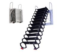 Échelle de Grenier rétractable et Pliable, escalier Mural Pliable avec Cadre Stable, pour sous-Sol/entrepôt/Grenier/Toit, capacité de Charge de 300 kg/660 LB(9 Steps 230CM/90.5IN)
