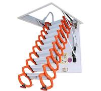 Échelle de grenier télescopique pliable avec marches antidérapantes pour une utilisation en intérieur - Échelle de plafond manuelle pour économiser de l'espace et un accès facile