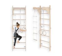 Échelle de gymnastique pour enfants (210 cm), Échelle d'entraînement murale, Échelle de corde pour enfants, Aire de jeux en bois pour la maison