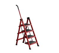 Échelle de Jardinage Pliable, télescopique avec Rampe, en Fer, à marches Larges(Rosso 4 Step)