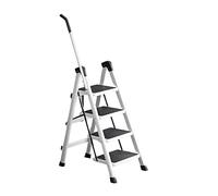 Échelle de Jardinage Pliable, télescopique avec Rampe, en Fer, à marches Larges(White 4 Step)