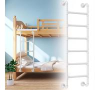 Échelle de lit Mezzanine en métal, fixée au Mur, échelle intérieure pour Lits superposés, Tubes Ronds Blancs, 49"/52"/53"/54"/55"/56"/57", idéale pour Grenier, dortoir, bibliothèque, Lits su