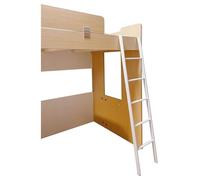 Échelle de lit superposé avec crochets - 1,8 m - Échelle d'escalade pour lits hauts - Échelle de sécurité pour adolescents et écoles - Idéale pour campeans et lits superposés (blanc)