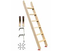 Échelle de lit superposé avec marches de 3,9" de Large, Supports de Crochets et Coussinets de Pied en Caoutchouc, échelle de Remplacement légère, échelle de lit Mezzanine Double en Bois pour