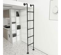 Échelle De Lit Superposé, Capacité De Charge De 350 Lb, Marches Métalliques À Fixation Murale Ou Au Sol Pour Sous-sols, Échelle De Secours Et Pour Lits Superposés En Fer Forgé Noir(Floor Standing,7ft)