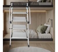 Échelle de lit superposé en Aluminium à 4 marches pour Camping-Car, avec Rampe réglable et pédales antidérapantes. Échelle Pliante Murale et au Sol pour Mezzanine, Camion, Bateau, dortoir. C