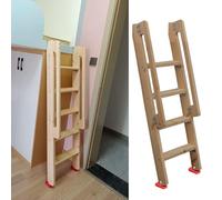 Échelle de lit superposé en Bois Massif Naturel, échelle de Grenier Courte pour dortoir, 49 po/59 po, lit superposé Simple Peu encombrant pour Camping-Car avec Crochets, échelle de Secours d