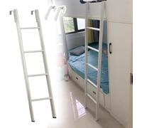 Échelle de lit superposé en métal avec crochets - Échelle blanche réglable de 130 cm pour lits superposés, dortoirs, campeurs et lits simples - et design sûr pour un accès facile