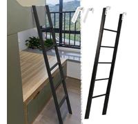 Échelle de lit superposé en métal Noir de 140 cm pour Enfants et Adultes - Échelle d'escalade Robuste avec Crochet et marches Larges, Compatible avec Les Lits superposés Jumeaux de 114 à 175