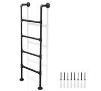 Échelle de lit superposé en métal noir pour lit double - Échelle droite en fer robuste de 100 cm à 300 cm avec kit d'installation complet pour l'escalade et l'évasion en toute sécurité.