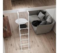 Échelle de lit superposé en tuyau de fer industriel à fixation murale de 259,1 cm de hauteur, multi-fonctions, pour lits hauts, camping-cars et appartements, solution durable et peu encombrante