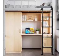 Échelle de lit superposé murale en métal robuste de 221 cm - Marches d'escalade sûres pour maison, grenier, sous-sol et fenêtre - Solution robuste et fiable pour économiser de l'espace