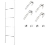 Échelle De Lit Superposé Réglable pour Chambre à Coucher, échelles Inclinées Remplaçables pour Dortoir avec Crochets, échelle Superposée D’Appartement en Métal Dur, White, 4 Step 130 cm (51 1/8")