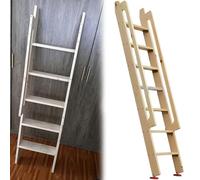 Échelle de lit superposé Robuste de 100, 150, 180, 220, 240 et 254 cm, avec Crochets en J et barreaux, Couleur Marron, pour dortoir, Mezzanine, bibliothèque ou Lits superposés Simples. Convi