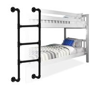 Échelle de lit superposé robuste noire - Échelle murale en métal à 4/5/8 marches pour la maison, grenier haut, design en tuyau de fer industriel, accès à la fenêtre de sortie (capacité de 63,5 kg)
