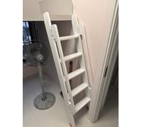 Échelle de lit superposé robuste pour adultes - Échelle de 10 cm de profondeur pour remorques, camping-cars, dortoirs - Blanc - Échelle d'angle de 114,3 cm pour lits superposés