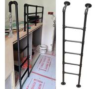 Échelle de lit superposée robuste, échelle droite de grenier de 2 m et 2,6 m de haut, échelle de grenier, échelle de sortie en fer forgé noir pour lits hauts, capacité de charge de 150 kg