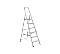Échelle de ménage en aluminium Profilé en tube d'aluminium soudé 6 marches Hauteur de la plate-forme : 121 cm