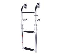 Échelle de natation pliable pour bateau 2 + 1 marches en acier inoxydable | Échelle de yacht robuste pour sports nautiques, nageurs, plaisanciers, lac, maison, quai de natation, plage