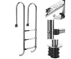 ECHELLE DE PISCINE A 3 ECHELONS EN ACIER INOXYDABLE 304SS, 158CM, ESCALIER PI...