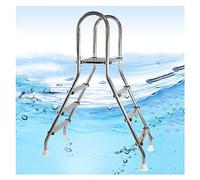 Échelle de piscine à pédales double face antidérapantes en acier inoxydable, capacité de 299,4 kg pour piscines hors sol