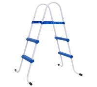 vidaXL Échelle de Piscine Bleu et Blanc 84 cm Acier, Marche pour Piscine Hors Sol, Marche et escalier de Piscine, Marche et échelle de Piscine