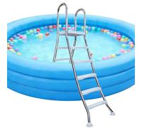 Échelle de piscine, cadre en acier avec entrée et sortie double face, design antidérapant, 5 marches, capacité de charge maximale de 250 kg pour piscine hors sol