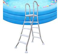 Échelle de piscine en acier robuste avec marches antidérapantes, entrée et sortie double face, pour piscine hors sol, plage, parc aquatique