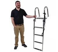 Échelle de piscine extra large avec Safe ils Teles Échelle pliante à 4 marches pour bateau, ponton, quai et pont - Échelle intérieure d'entrée arrière (5 cm)