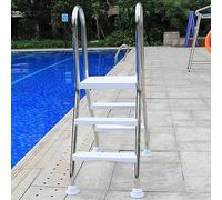 Échelle de piscine hors sol avec mains courantes, en acier inoxydable robuste pour piscines, jacuzzi, arrière-cour et utilisation en extérieur