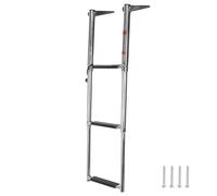 éChelle De Pont à 3 Marches, Plate-Forme D'embarquement TéLescopique Pliante, Escalier, Rampe De Bateau En Acier Inoxydable 304