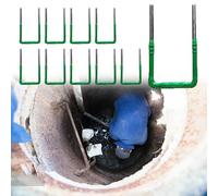 Échelle de puits de fenêtre à 2, 4, 6, 8 ou 10 échelons, échelle murale d'escalade/de sortie de sous-sol - Espacement réglable, support de marche en acier robuste pour terrasse de garage (10 pièces,
