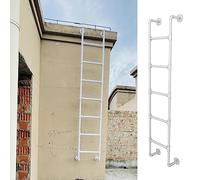 Échelle de puits de fenêtre de sous-sol, échelle de grenier et lits superposés en fer forgé, capacité de 150 kg, 135 cm, blanc, fixations complètes incluses