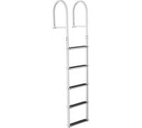 Echelle de quai 5 marches amovibles - capacité 227 kg - alliage aluminium - marches 8 cm de large - tapis caoutchouc antidérapant - idéal pour bateaux, lacs, piscines et mers