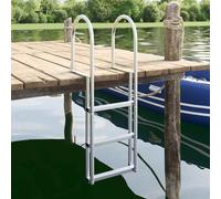 vidaXL Échelle de Dock à 5 étapes Argent 45 ×11,5 ×190 cm Aluminium, Échelle de Quai en Aluminium, Design Moderne antidérapant, étapes légères, accès embarcations, Bord de mer