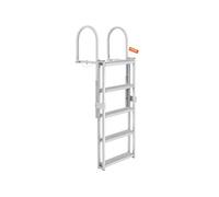 VEVOR Échelle de quai rétractable 5 marches, 158 kg, alu, hauteur réglable 1700–2005 mm pour bateau