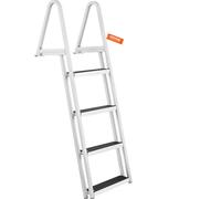 Echelle de quai VEVOR, 4 marches amovibles, capacité de charge 159 kg, échelle de bateau en alliage d'aluminium avec marche de 10 cm de large et tapis en caoutchouc antidérapant, pour entrer dans les