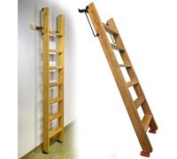 Échelle de rechange pour lit superposé - Échelle de grenier en bois avec échelons larges et patins antidérapants, hauteur réglable de 130 cm à 200 cm, idéale pour la maison, la remorque et le