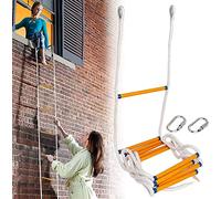 Échelle de Secours 5.2m, Échelle de Corde D'évacuation d'urgence avec Mousqueton pour Maison à 2 Étages, Cabane dans Les Arbres, Balcon et Garde-Corps, Capacité de Poids Jusqu'à 900 kg par Poweka